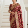 Banaras Silk Beautiful Lahariya Woven Saree
