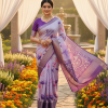 Fancy Pure and Soft Crape  Silk Saree