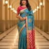 Pochampalli Handwoven Semi Silk Saree