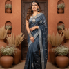 Cotton Blend Beautiful Thread Work Saree
