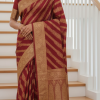 Banaras  Soft Semi Silk With Copper Zari Woven Saree