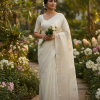 Soft and Light Weight Pure Linen Embroidered  Saree .
