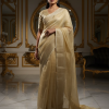 Soft and Light Weight Pure Linen with Zari Woven Saree .