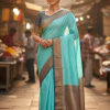Banaras Semi Silk Copper Zari Saree 
