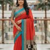 Printed Tussar Silk Saree