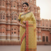 Soft Pure and Bhagalpur Linen Thread Woven Saree .
